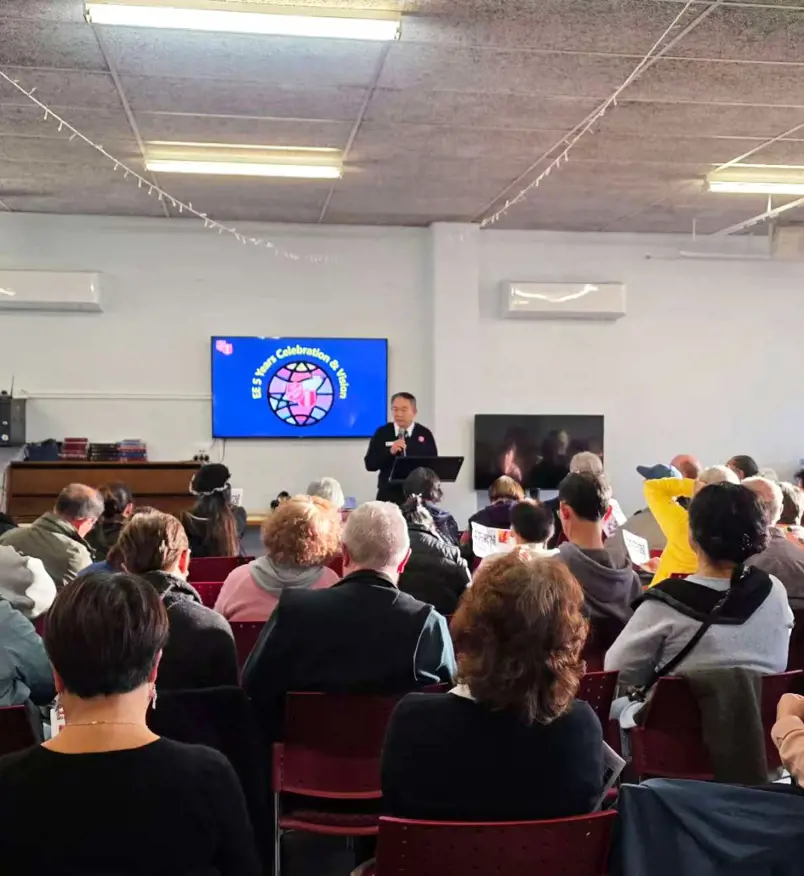Captain Frank Wang speaking at a service at Bankstown Corps.