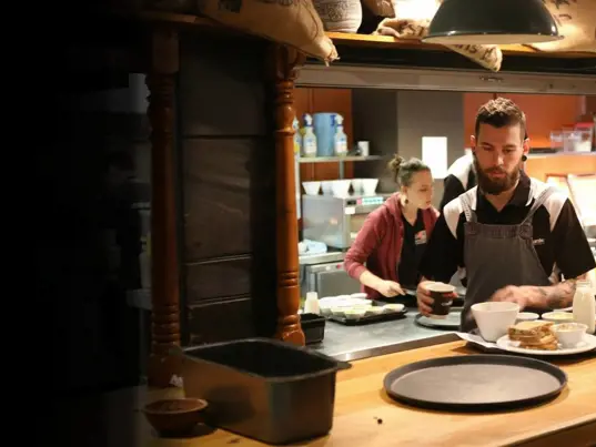 Cafe serving food