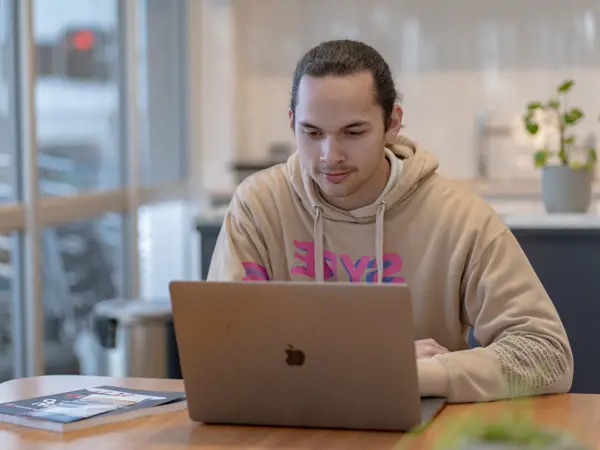 young man at laptop