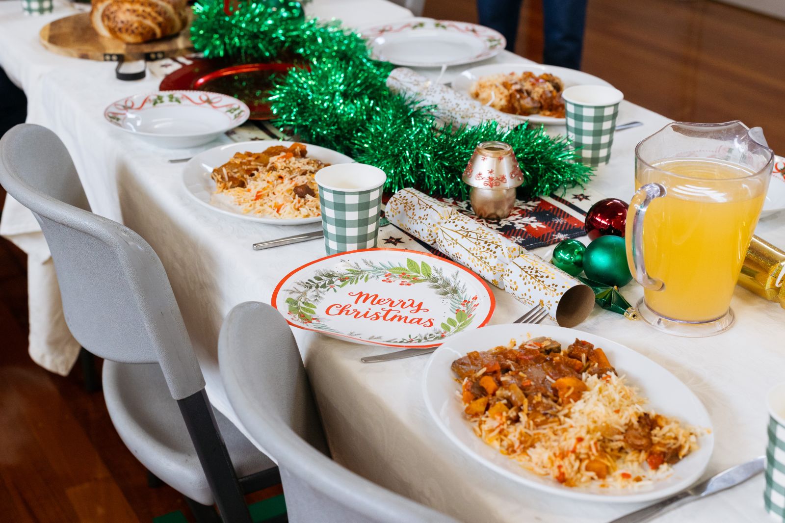 Sharing a Christmas meal