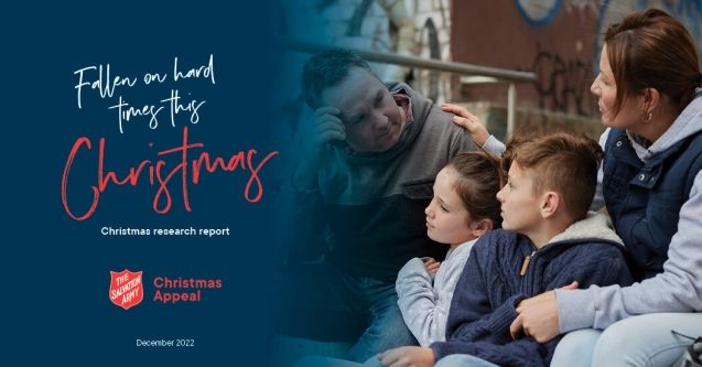 Text: Fallen on Hard times this Christmas. Christmas Research Report. December 2022. 