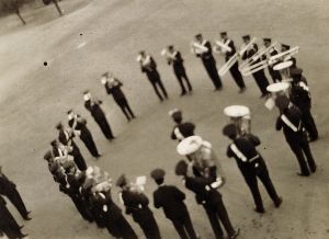Bathurst open air band playing in a circle