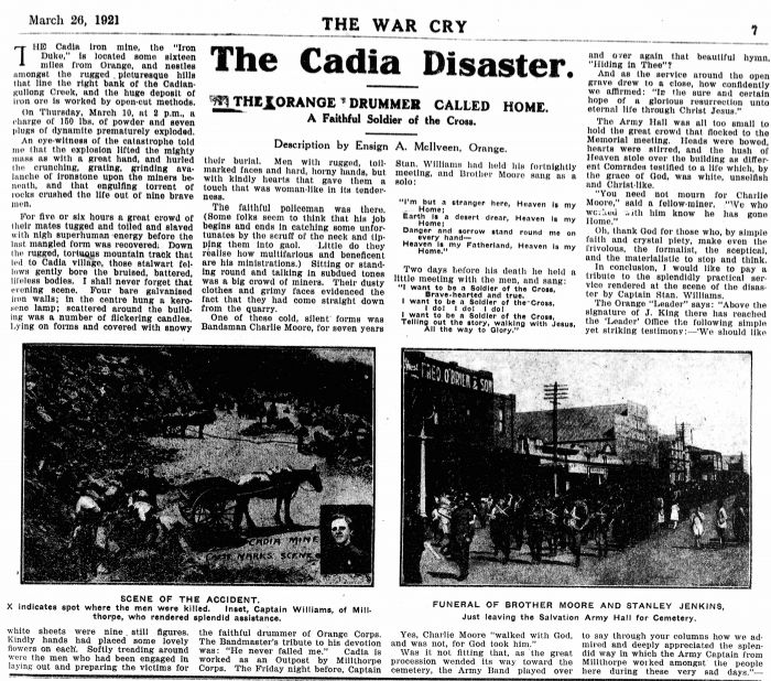 Warcry article March 26, 1921