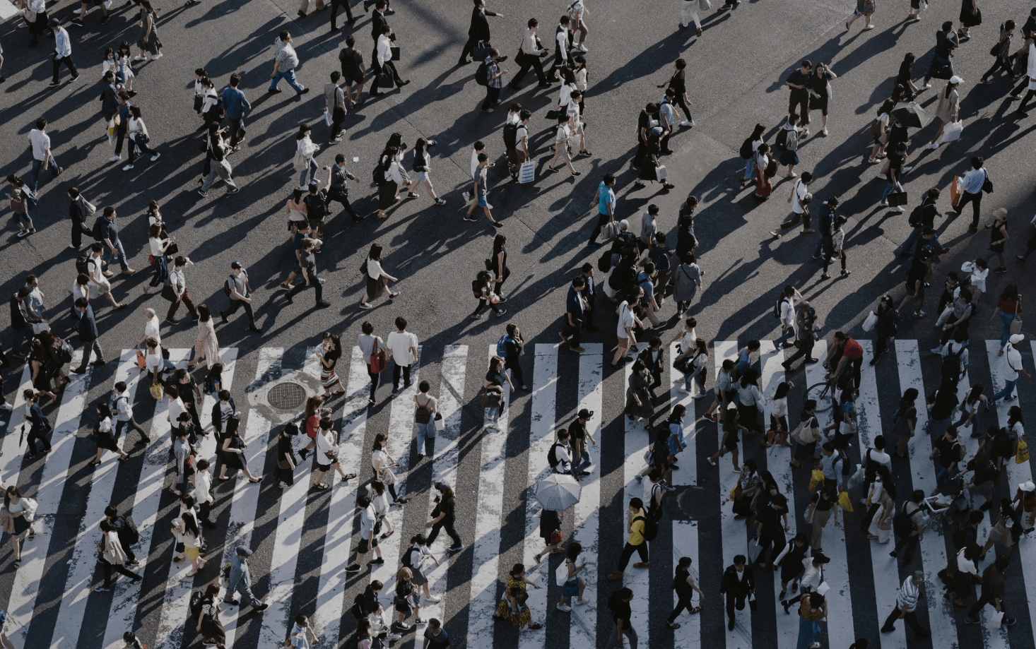 People walking in a city.